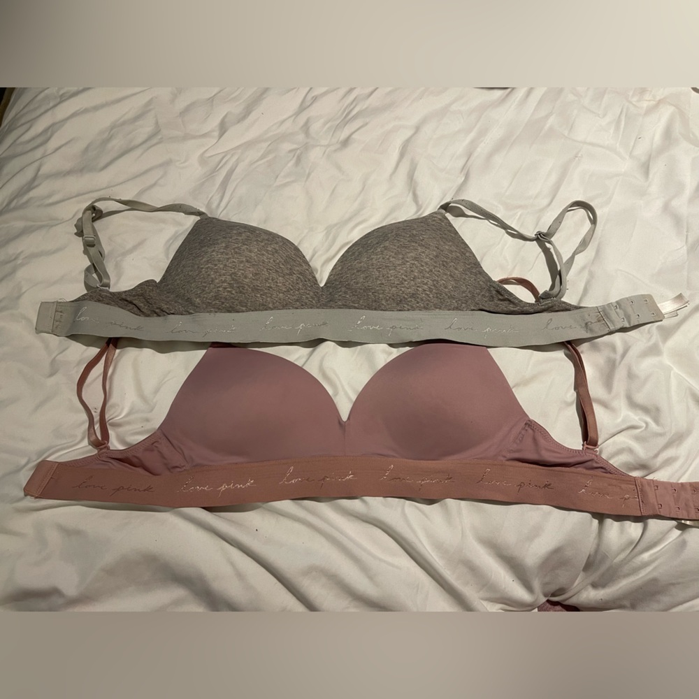 Victoria's Secret Pink and Gray Bra Set